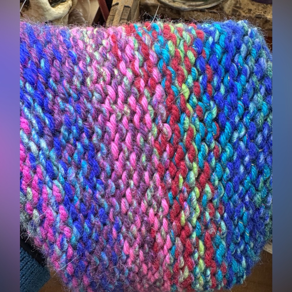 Hand Crafted Multicolor Knit Scarf - Picture 9 of 16
